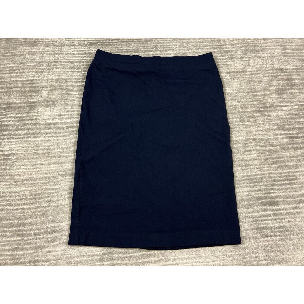 Attyre Skirt‎ Womens 6 Blue Pencil Below Knee Stretch Rayon Blend